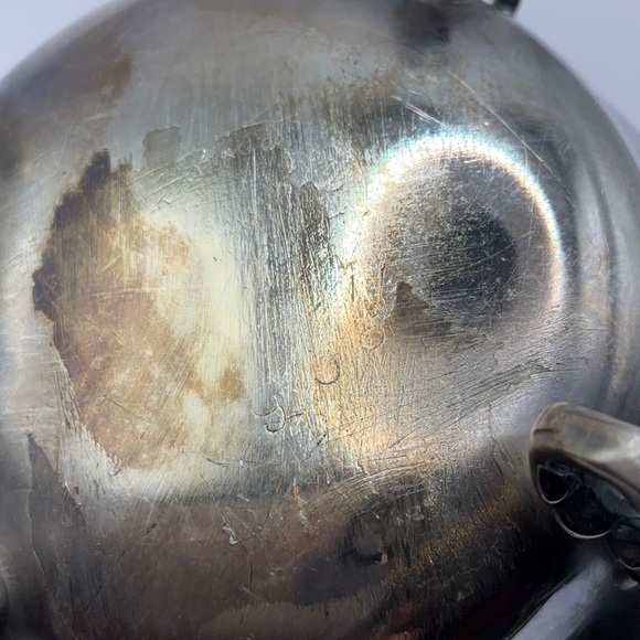 Vintage Rochester Stamping Co. Silver plated Sugar & Cream Bowl gold tone inside - Picture 7 of 7